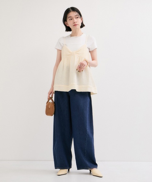 le cercle ADAM ET ROPE'(ルセルクルアダムエロペ)の「フクレジャガードキャミソール(キャミソール・レディース・キナリ/ブラック・FREE)」の17枚目の写真