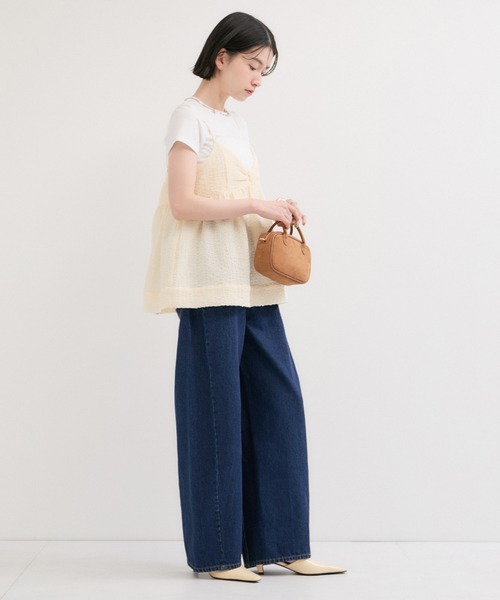 le cercle ADAM ET ROPE'(ルセルクルアダムエロペ)の「フクレジャガードキャミソール(キャミソール・レディース・キナリ/ブラック・FREE)」の9枚目の写真