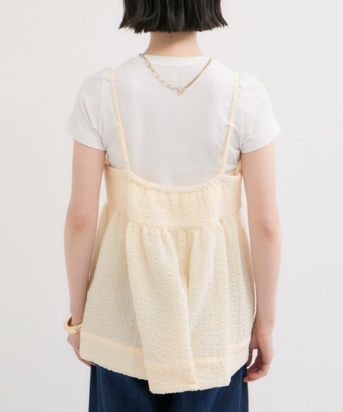 le cercle ADAM ET ROPE'(ルセルクルアダムエロペ)の「フクレジャガードキャミソール(キャミソール・レディース・キナリ/ブラック・FREE)」の14枚目の写真