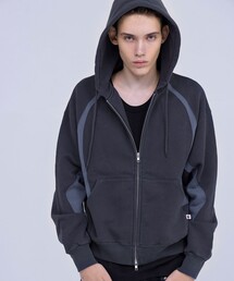 NVRFRGT（ネヴァーフォーゲット）の「＜Russell Athletic × NVRFRGT × monkey time＞パネル ジップ フーディー（パーカー）」