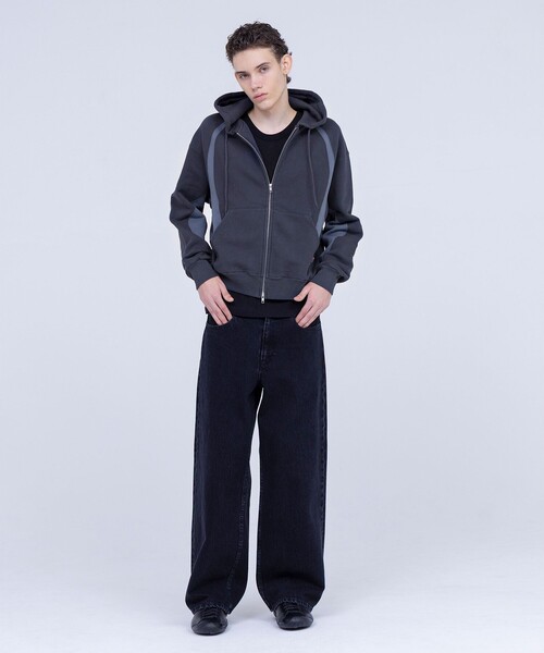 Russell Athletic × NVRFRGT × monkey time＞パネル ジップ フーディー