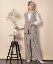 anni plus（アニープラス）の「ワンタックワイドパンツ【SET可】（スーツパンツ）」