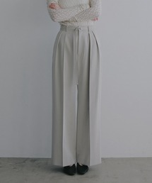 BELTED IN-TUCK WIDE PANTS