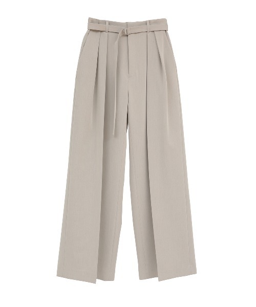 MANOF(マノフ)の「BELTED IN-TUCK WIDE PANTS(その他パンツ・レディース・ベージュ/ネイビー・M/S)」の7枚目の写真