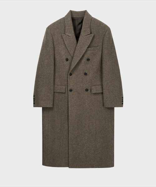 NOIRER(ノイア)の「アルパカツイルダブルブレストコート(ブラウン)(チェスターコート・メンズ・その他・48/50/52)」の2枚目の写真