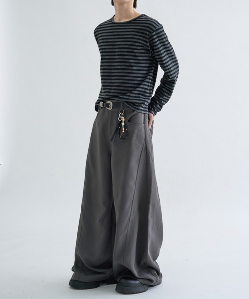 EPNK（イーピーエヌケー）の「Seamcurve slacks / シームカーブスラックス（スラックス・メンズ・チャコールグレー/ブラック・MEDIUM/LARGE/SMALL）」の7枚目の写真