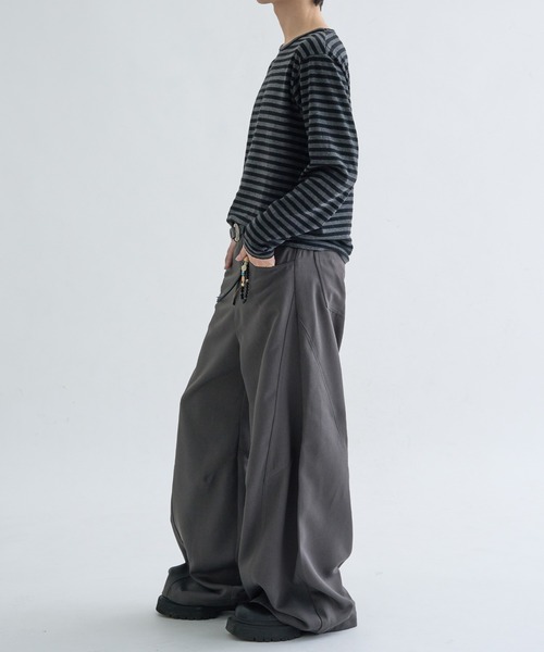 EPNK（イーピーエヌケー）の「Seamcurve slacks / シームカーブスラックス（スラックス・メンズ・チャコールグレー/ブラック・MEDIUM/LARGE/SMALL）」の9枚目の写真