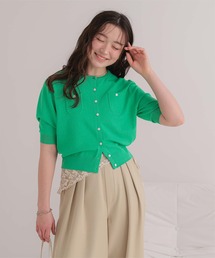 カーディガン/ボレロ（グリーン・カーキ/緑色系・ウォッシャブル加工
