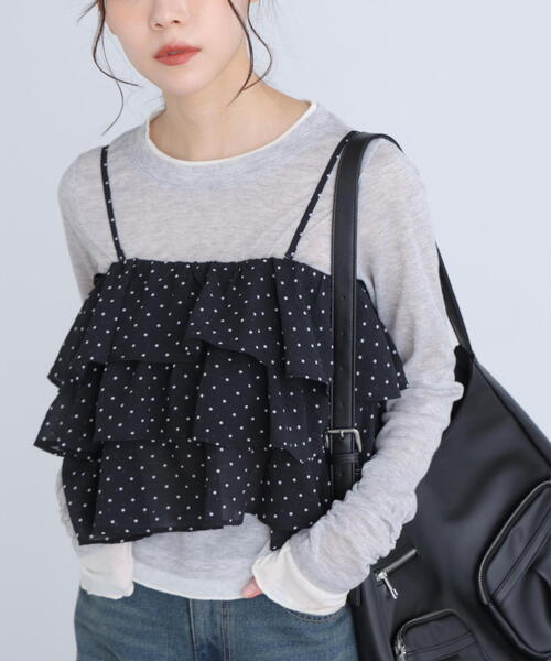 FREE'S MART（フリーズマート）の「◆ティアードフリル２ＷＡＹビスチェ（シャツ/ブラウス・レディース・ブラック/ホワイト/ブラック系その他・FREE）」の18枚目の写真