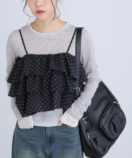 FREE'S MART（フリーズマート）の「◆ティアードフリル２ＷＡＹビスチェ（シャツ/ブラウス・レディース・ブラック/ホワイト/ブラック系その他・FREE）」の21枚目の写真