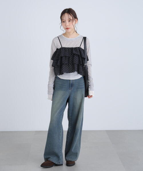 FREE'S MART（フリーズマート）の「◆ティアードフリル２ＷＡＹビスチェ（シャツ/ブラウス・レディース・ブラック/ホワイト/ブラック系その他・FREE）」の22枚目の写真