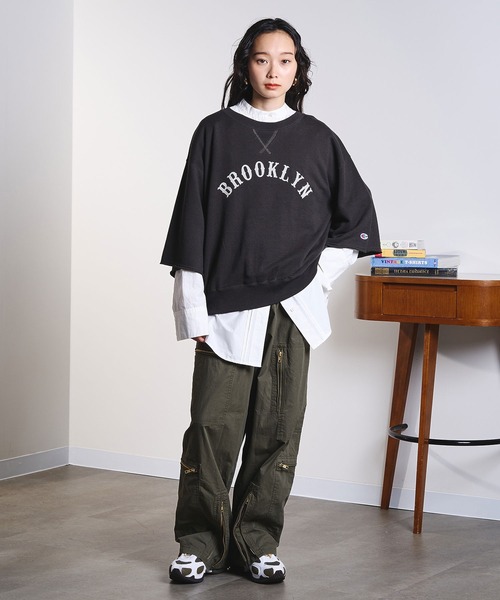 Champion（チャンピオン）の「ROSEBUD x champion H/S SWEAT（スウェット・レディース・グレー/ブラック/ライトブルー/ブラウン・ONE SIZE）」の8枚目の写真