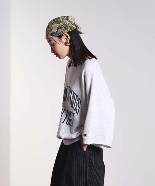 Champion（チャンピオン）の「ROSEBUD x champion H/S SWEAT（スウェット・レディース・グレー/ブラック/ライトブルー/ブラウン・ONE SIZE）」の14枚目の写真