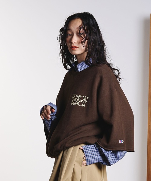 Champion（チャンピオン）の「ROSEBUD x champion H/S SWEAT（スウェット・レディース・グレー/ブラック/ライトブルー/ブラウン・ONE SIZE）」の22枚目の写真