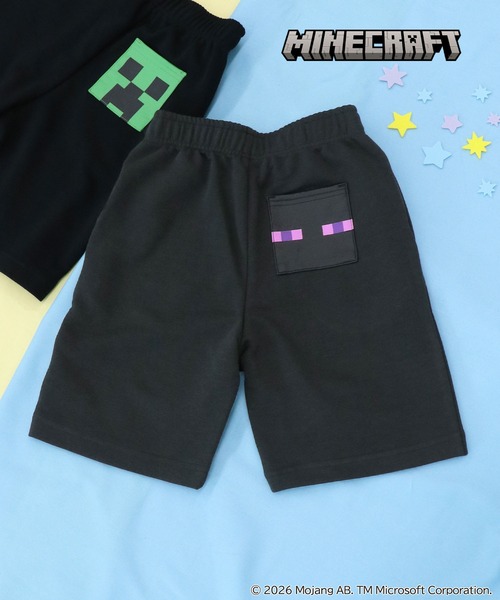 RUGGEDWORKS(ラゲッドワークス)の「《マインクラフト》キッズ キャラクターポケット ハーフパンツ スポーツ裏毛(スウェットパンツ・キッズ・スミクロ/ブラック・110/160/150/140/130/120)」の2枚目の写真