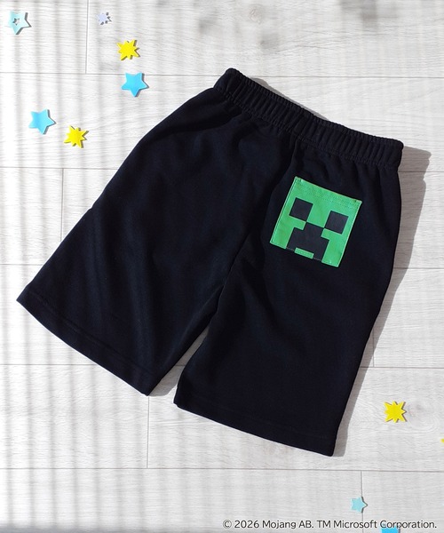 RUGGEDWORKS(ラゲッドワークス)の「《マインクラフト》キッズ キャラクターポケット ハーフパンツ スポーツ裏毛(スウェットパンツ・キッズ・スミクロ/ブラック・110/160/150/140/130/120)」の4枚目の写真