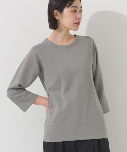 OMNES（オムネス）の「ジャガードラグラン7分袖Tシャツ（Tシャツ/カットソー・レディース・イエロー/ホワイト/グレー/ブラック・X-LARGE/LARGE/MEDIUM）」の4枚目の写真