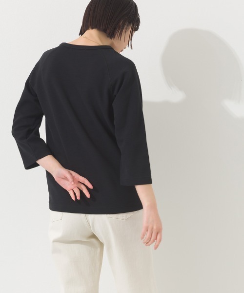 OMNES（オムネス）の「ジャガードラグラン7分袖Tシャツ（Tシャツ/カットソー・レディース・イエロー/ホワイト/グレー/ブラック・X-LARGE/LARGE/MEDIUM）」の13枚目の写真