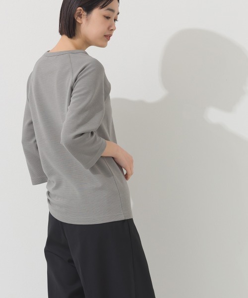 OMNES（オムネス）の「ジャガードラグラン7分袖Tシャツ（Tシャツ/カットソー・レディース・イエロー/ホワイト/グレー/ブラック・X-LARGE/LARGE/MEDIUM）」の15枚目の写真