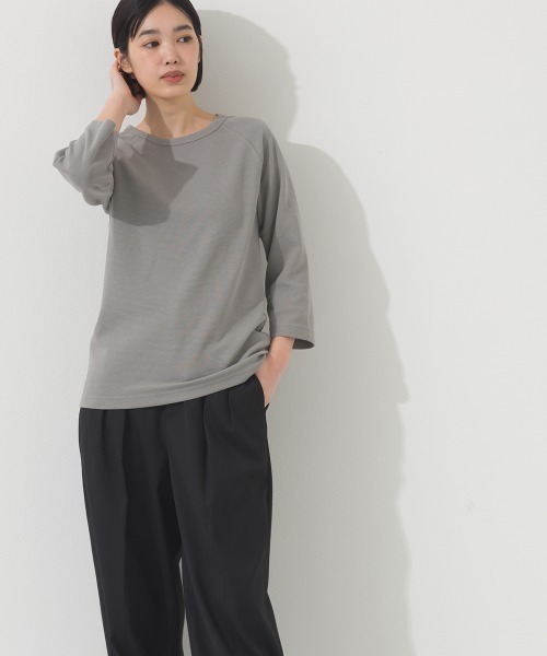 OMNES（オムネス）の「ジャガードラグラン7分袖Tシャツ（Tシャツ/カットソー・レディース・イエロー/ホワイト/グレー/ブラック・X-LARGE/LARGE/MEDIUM）」の19枚目の写真