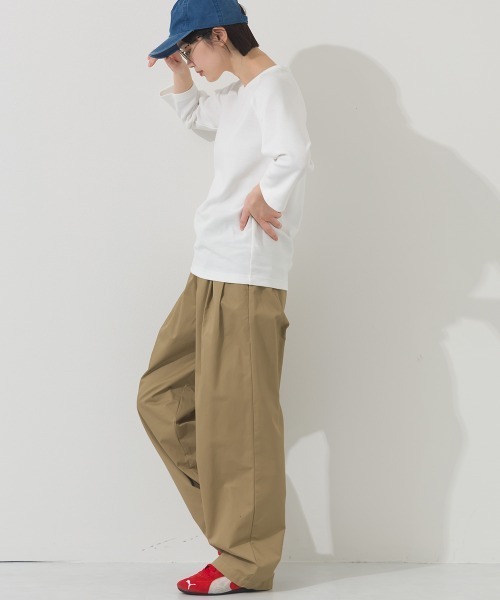 OMNES（オムネス）の「ジャガードラグラン7分袖Tシャツ（Tシャツ/カットソー・レディース・イエロー/ホワイト/グレー/ブラック・X-LARGE/LARGE/MEDIUM）」の6枚目の写真
