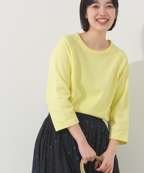OMNES（オムネス）の「ジャガードラグラン7分袖Tシャツ（Tシャツ/カットソー・レディース・イエロー/ホワイト/グレー/ブラック・X-LARGE/LARGE/MEDIUM）」の20枚目の写真