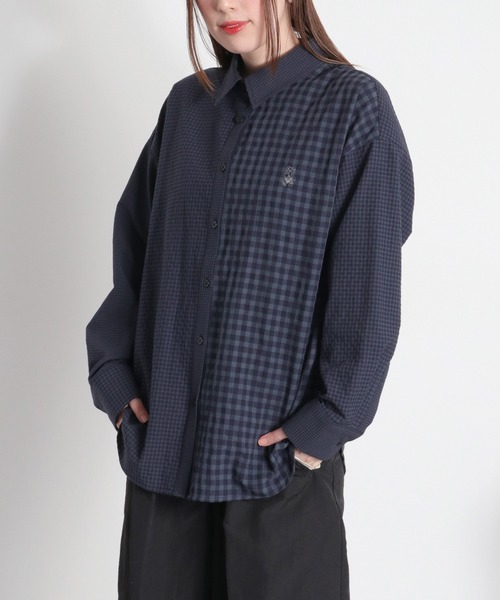 cepo（セポ）の「BLUEDY クマ刺繍ギンガムチェックシャツ（シャツ/ブラウス・レディース・オフホワイト/チャコールグレー・M）」の11枚目の写真