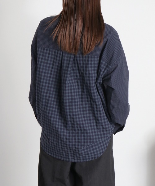 cepo（セポ）の「BLUEDY クマ刺繍ギンガムチェックシャツ（シャツ/ブラウス・レディース・オフホワイト/チャコールグレー・M）」の13枚目の写真