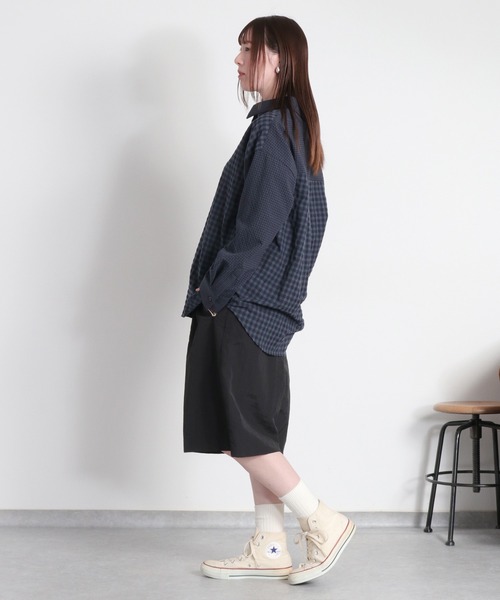 cepo（セポ）の「BLUEDY クマ刺繍ギンガムチェックシャツ（シャツ/ブラウス・レディース・オフホワイト/チャコールグレー・M）」の4枚目の写真