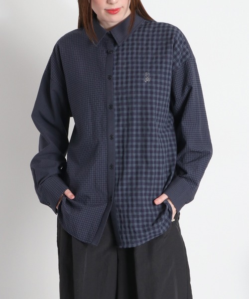 cepo（セポ）の「BLUEDY クマ刺繍ギンガムチェックシャツ（シャツ/ブラウス・レディース・オフホワイト/チャコールグレー・M）」の10枚目の写真