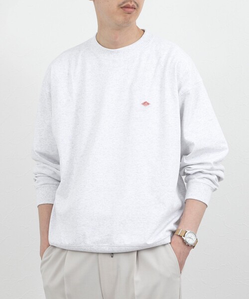 DANTON（ダントン）の「【DANTON/ダントン】ロゴスウェットTシャツ/SOLID SWEAT T-SHIRT/DT-C0204TCB/26SS（Tシャツ/カットソー・メンズ・ホワイト/ライトグレー・S/M/L/XL）」の2枚目の写真