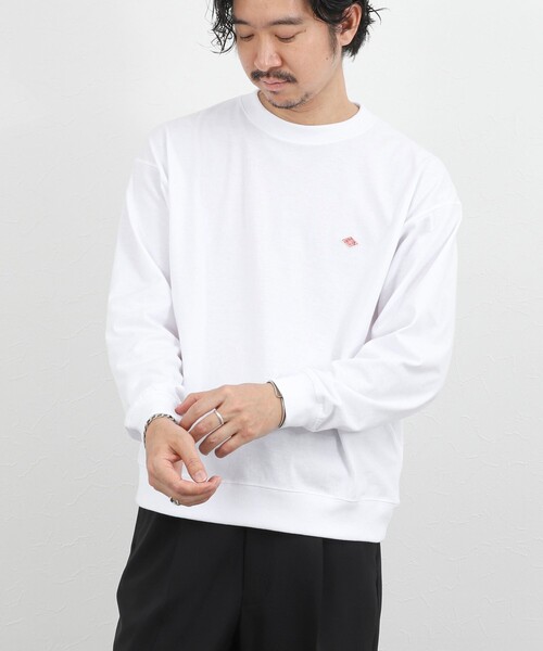 DANTON（ダントン）の「【DANTON/ダントン】ロゴスウェットTシャツ/SOLID SWEAT T-SHIRT/DT-C0204TCB/26SS（Tシャツ/カットソー・メンズ・ホワイト/ライトグレー・S/M/L/XL）」の4枚目の写真