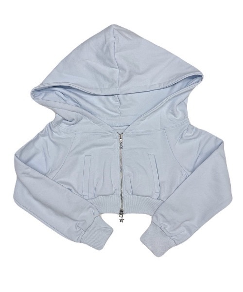 lilLilly（リルリリー）の「オフショルチャームパーカー（パーカー・レディース・ブルー/ホワイト・FREE）」の3枚目の写真