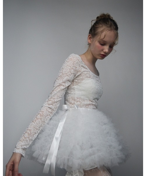 lilLilly（リルリリー）の「オフショルチャームパーカー（パーカー・レディース・ブルー/ホワイト・FREE）」の5枚目の写真