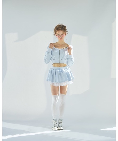 lilLilly（リルリリー）の「オフショルチャームパーカー（パーカー・レディース・ブルー/ホワイト・FREE）」の11枚目の写真