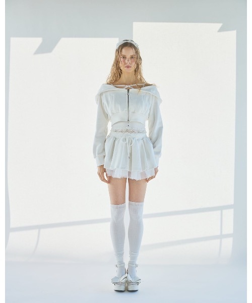 lilLilly（リルリリー）の「オフショルチャームパーカー（パーカー・レディース・ブルー/ホワイト・FREE）」の14枚目の写真