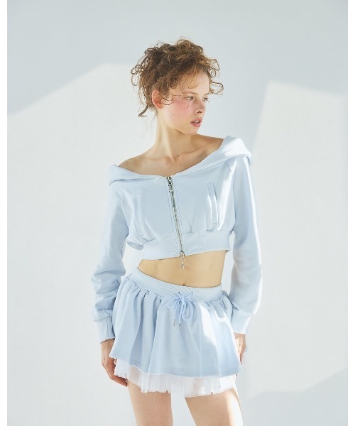 lilLilly（リルリリー）の「オフショルチャームパーカー（パーカー・レディース・ブルー/ホワイト・FREE）」の17枚目の写真