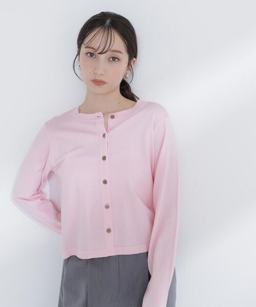 NATURAL BEAUTY BASIC(ナチュラルビューティーベーシック)の「◇ベーシックカーディガン(カーディガン/ボレロ・レディース・イエロー/ピンク/ホワイト系その他/ブラック・FREE)」の1枚目の写真