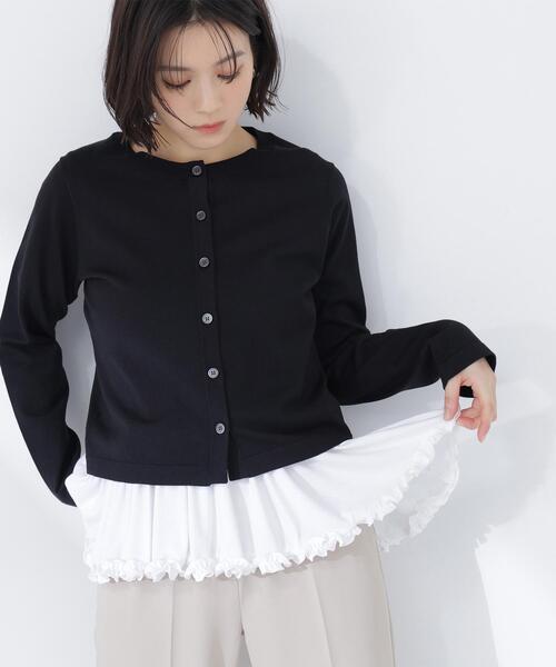 NATURAL BEAUTY BASIC(ナチュラルビューティーベーシック)の「◇ベーシックカーディガン(カーディガン/ボレロ・レディース・イエロー/ピンク/ホワイト系その他/ブラック・FREE)」の3枚目の写真