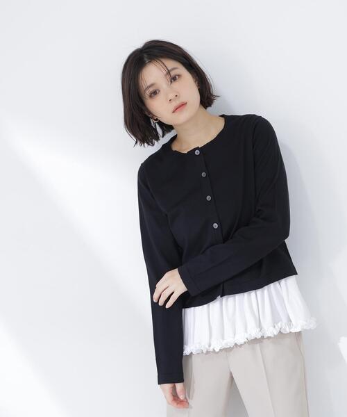 NATURAL BEAUTY BASIC(ナチュラルビューティーベーシック)の「◇ベーシックカーディガン(カーディガン/ボレロ・レディース・イエロー/ピンク/ホワイト系その他/ブラック・FREE)」の5枚目の写真