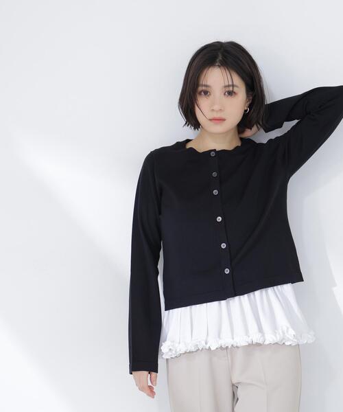 NATURAL BEAUTY BASIC(ナチュラルビューティーベーシック)の「◇ベーシックカーディガン(カーディガン/ボレロ・レディース・イエロー/ピンク/ホワイト系その他/ブラック・FREE)」の7枚目の写真