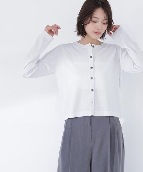 NATURAL BEAUTY BASIC(ナチュラルビューティーベーシック)の「◇ベーシックカーディガン(カーディガン/ボレロ・レディース・イエロー/ピンク/ホワイト系その他/ブラック・FREE)」の12枚目の写真