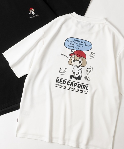 Red Cap Girl（レッドキャプガール）の「【a-r】〔RedCapGirl/レッドキャップガール〕アソートイラスト 二頭身 シルキータッチ半袖Tシャツ 接触冷感/ストレッチ（Tシャツ/カットソー・メンズ・グリーン系1/ピンク系2/ピンク系1/ブラック系2/ホワイト系2/ホワイト系1/グレー系1/ブラック系1/ブラック系3/ホワイト系3/ピンク系3/ブルー系3・LARGE/MEDIUM）」の3枚目の写真