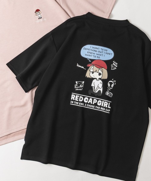 Red Cap Girl（レッドキャプガール）の「【a-r】〔RedCapGirl/レッドキャップガール〕アソートイラスト 二頭身 シルキータッチ半袖Tシャツ 接触冷感/ストレッチ（Tシャツ/カットソー・メンズ・グリーン系1/ピンク系2/ピンク系1/ブラック系2/ホワイト系2/ホワイト系1/グレー系1/ブラック系1/ブラック系3/ホワイト系3/ピンク系3/ブルー系3・LARGE/MEDIUM）」の6枚目の写真