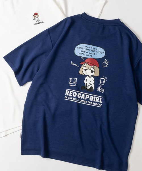 Red Cap Girl（レッドキャプガール）の「【a-r】〔RedCapGirl/レッドキャップガール〕アソートイラスト 二頭身 シルキータッチ半袖Tシャツ 接触冷感/ストレッチ（Tシャツ/カットソー・メンズ・グリーン系1/ピンク系2/ピンク系1/ブラック系2/ホワイト系2/ホワイト系1/グレー系1/ブラック系1/ブラック系3/ホワイト系3/ピンク系3/ブルー系3・LARGE/MEDIUM）」の9枚目の写真