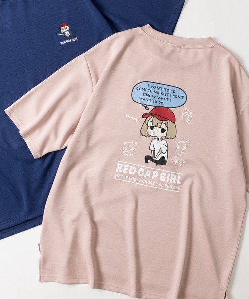 Red Cap Girl（レッドキャプガール）の「【a-r】〔RedCapGirl/レッドキャップガール〕アソートイラスト 二頭身 シルキータッチ半袖Tシャツ 接触冷感/ストレッチ（Tシャツ/カットソー・メンズ・グリーン系1/ピンク系2/ピンク系1/ブラック系2/ホワイト系2/ホワイト系1/グレー系1/ブラック系1/ブラック系3/ホワイト系3/ピンク系3/ブルー系3・LARGE/MEDIUM）」の12枚目の写真