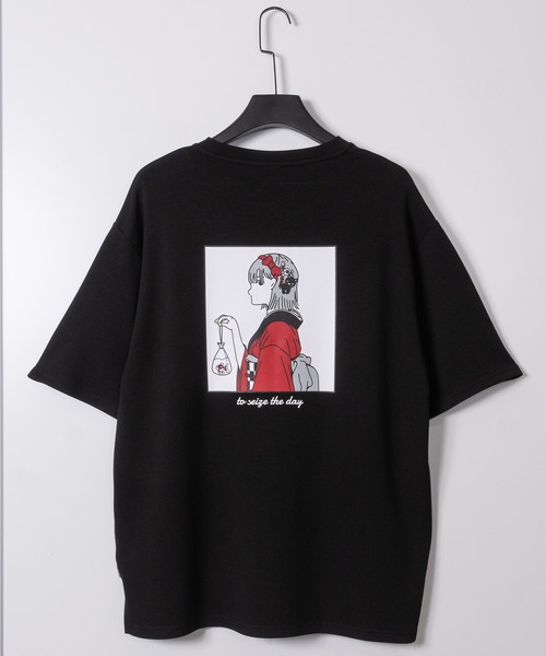 Red Cap Girl（レッドキャプガール）の「【a-r】〔RedCapGirl/レッドキャップガール〕アソートイラスト 二頭身 シルキータッチ半袖Tシャツ 接触冷感/ストレッチ（Tシャツ/カットソー・メンズ・グリーン系1/ピンク系2/ピンク系1/ブラック系2/ホワイト系2/ホワイト系1/グレー系1/ブラック系1/ブラック系3/ホワイト系3/ピンク系3/ブルー系3・LARGE/MEDIUM）」の20枚目の写真