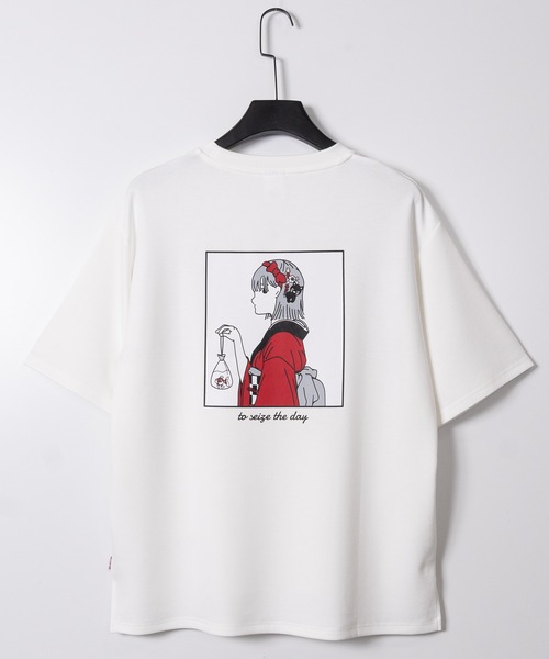 Red Cap Girl（レッドキャプガール）の「【a-r】〔RedCapGirl/レッドキャップガール〕アソートイラスト 二頭身 シルキータッチ半袖Tシャツ 接触冷感/ストレッチ（Tシャツ/カットソー・メンズ・グリーン系1/ピンク系2/ピンク系1/ブラック系2/ホワイト系2/ホワイト系1/グレー系1/ブラック系1/ブラック系3/ホワイト系3/ピンク系3/ブルー系3・LARGE/MEDIUM）」の16枚目の写真