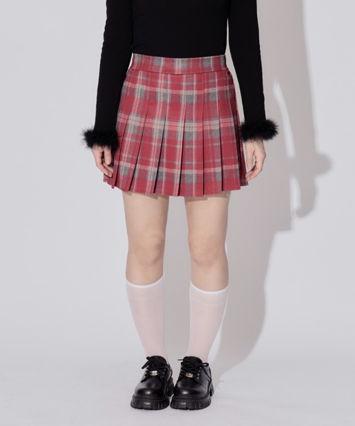 ALLuRing ChaRm(アリュリングチャーム)の「Check Pleated Mini Skirt / チェックプリーツミニスカート(スカート・レディース・ブラック/レッド・FREE)」の18枚目の写真