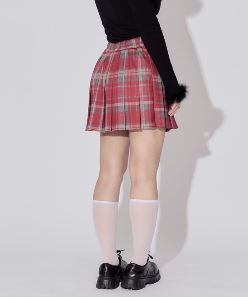 ALLuRing ChaRm(アリュリングチャーム)の「Check Pleated Mini Skirt / チェックプリーツミニスカート(スカート・レディース・ブラック/レッド・FREE)」の19枚目の写真